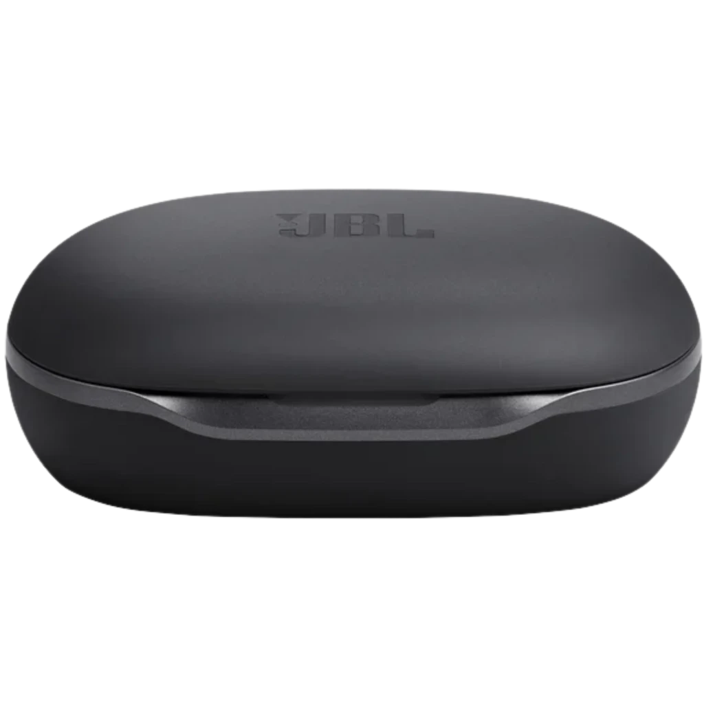 Auriculares JBL Sense Pro negros con gancho ergonómico, estuche de carga abierto, acabado mate, LED frontal y diseño resistente IP54; compactos y deportivos - Ítem3