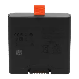 JBL Battery 400 18 h Noir, bloc batterie Li‑ion noir compact avec languette orange, marquages techniques au dos et connecteur doré à broches en bas