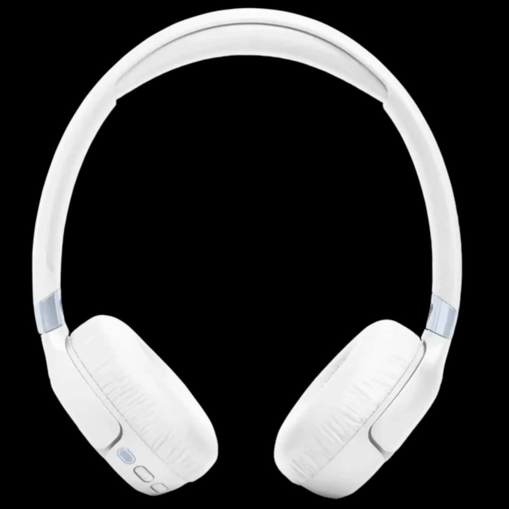 JBL Tune 680NC Blanc casque supra-auriculaire sans fil, arceau fin, coussinets rembourrés, boutons latéraux discrets, finitions mates élégantes