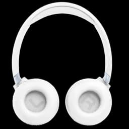 JBL Tune 680NC Blanc, casque supra-auriculaire sans fil blanc, coussinets moelleux marqués L et R, arceau fin, design épuré avec ANC