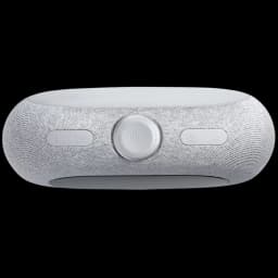 Altavoz reloj JBL Horizon 3 gris con pantalla frontal circular, botones superiores para Bluetooth, alarma y radio, tejido gris y diseño compacto curvo