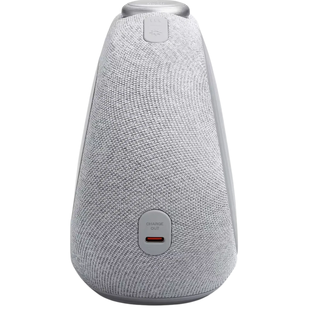 JBL Horizon 3 cinzento com ecrã digital grande, tecido cinza, botão superior texturizado e logótipo JBL frontal; design oval moderno para rádio DAB+/FM e - Item5