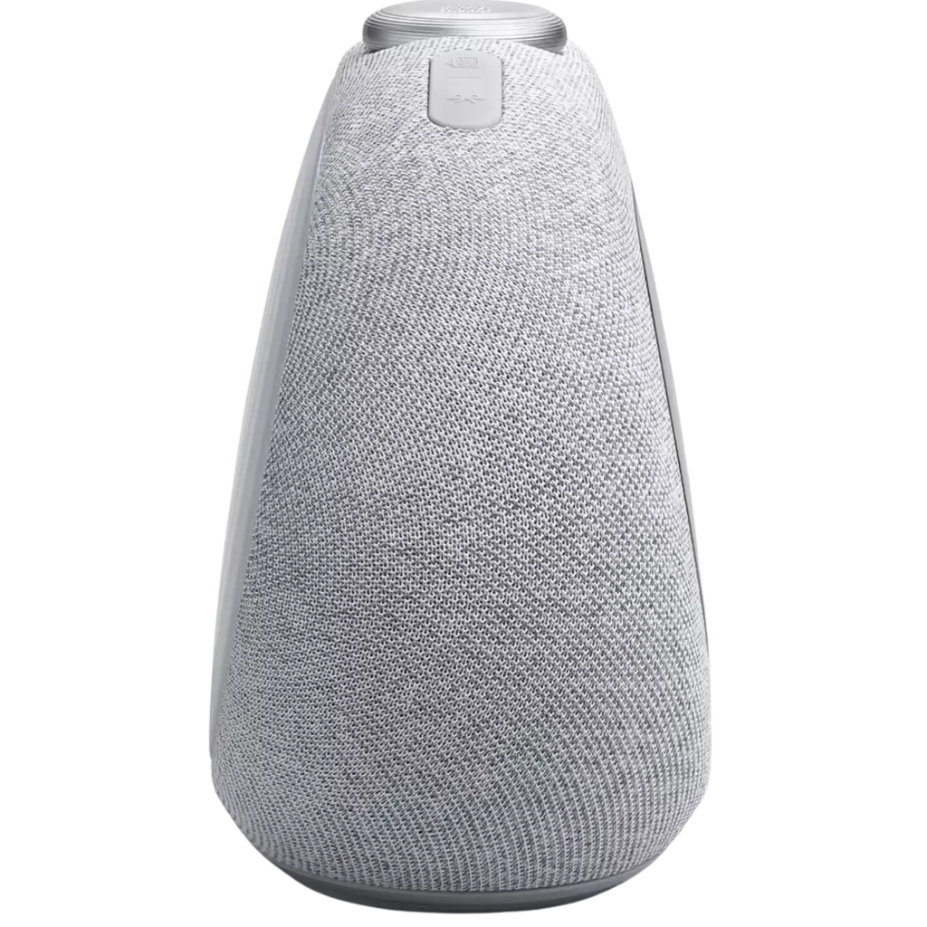 JBL Horizon 3 cinzento com ecrã digital grande, tecido cinza, botão superior texturizado e logótipo JBL frontal; design oval moderno para rádio DAB+/FM e - Item4