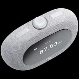 Reloj despertador JBL Horizon 3 gris con pantalla digital, sintonizador DAB+/FM, altavoz 5 W, botones superiores y tela acústica envolvente