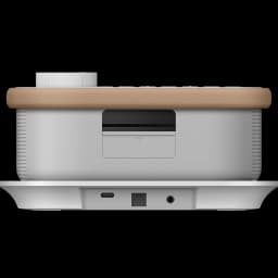 Sony SRS-LSR200 Bluetooth IPX2 Blanco con base de carga, acabado blanco y tapa beige, rueda de volumen grande, rejilla metálica y puertos traseros USB y audio