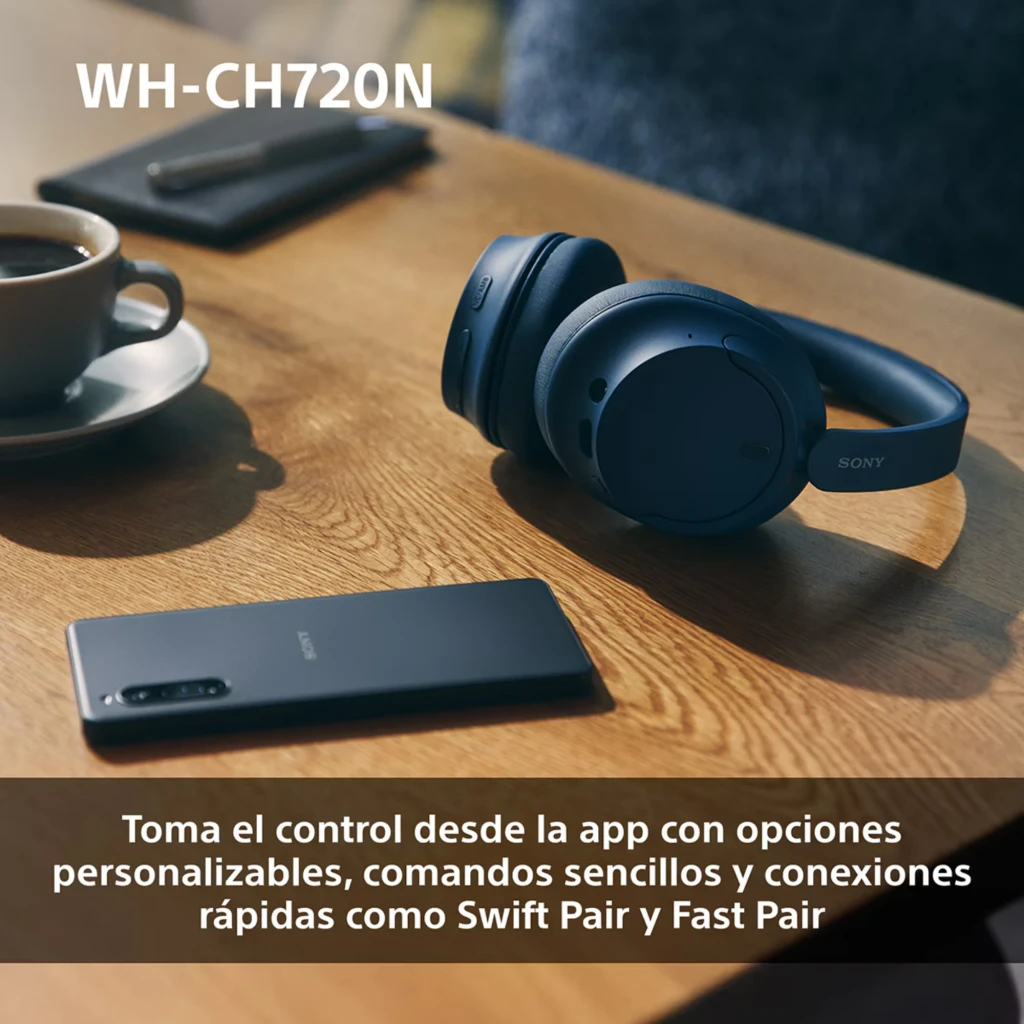 Fones Sony WH-CH720N rosa em over-ear, acolchoados, design leve com arco ajustável e controles laterais discretos. Acabamento fosco elegante. - Item3