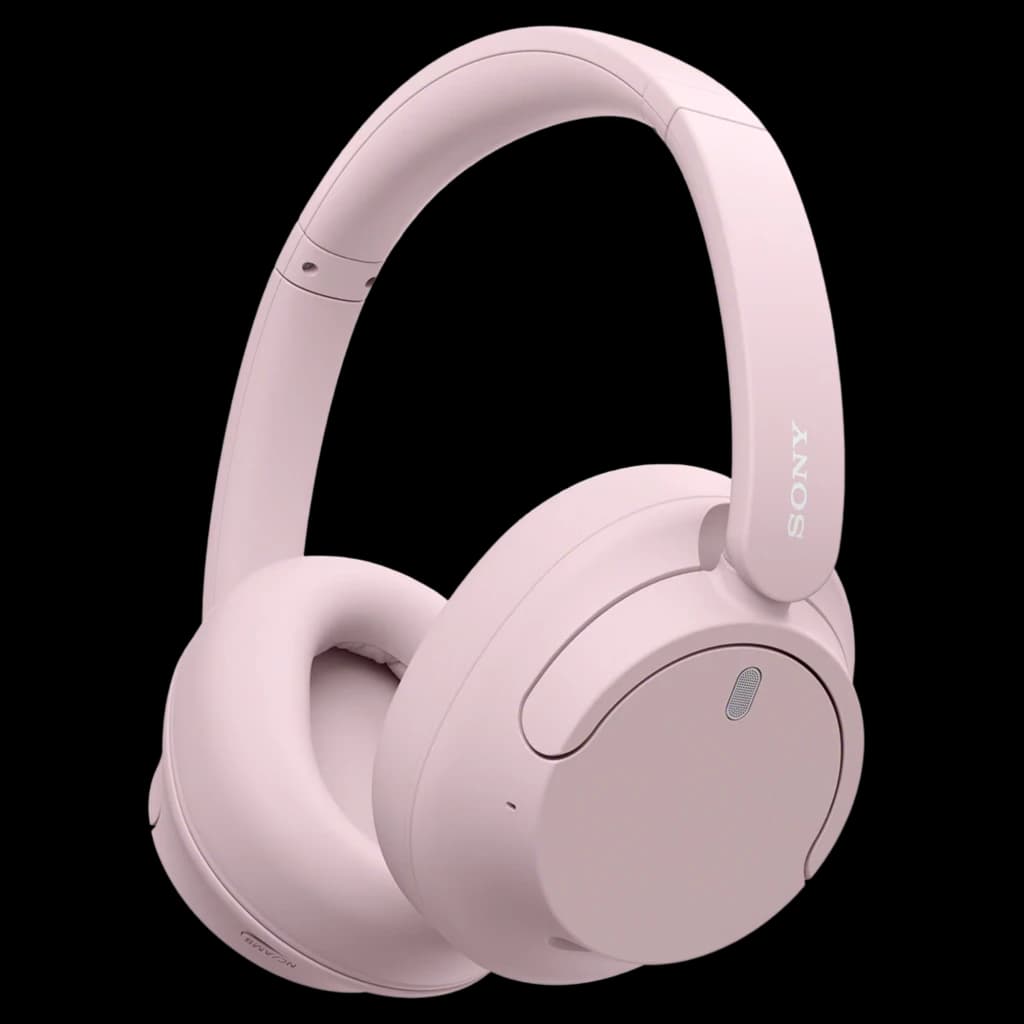 Sony WH-CH720N Rose, casque circum-aural rose pâle avec arceau rembourré, coussinets moelleux et coques lisses minimalistes, bouton et logo Sony discrets