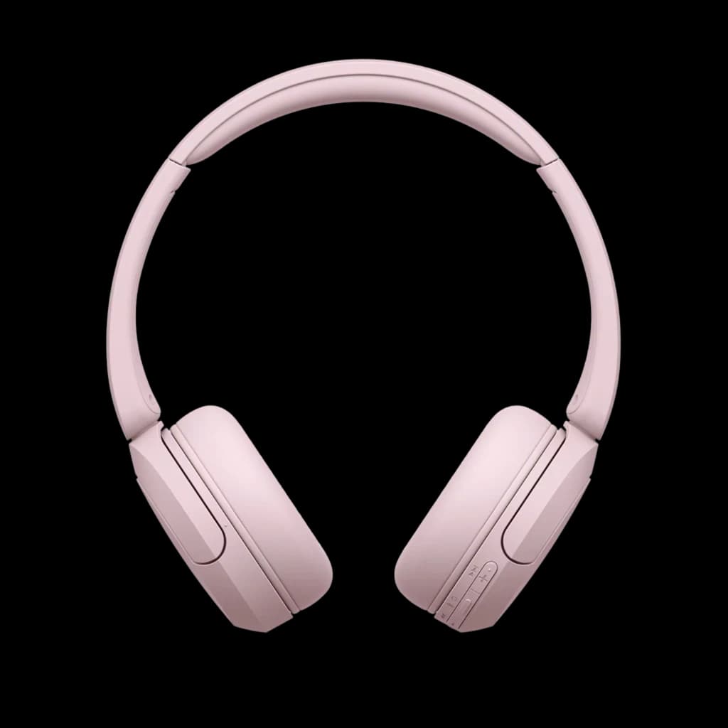 Auriculares Sony WH-CH520 Rosa con diadema acolchada, orejeras giratorias y controles laterales integrados. Diseño plegable y acabado mate elegante.