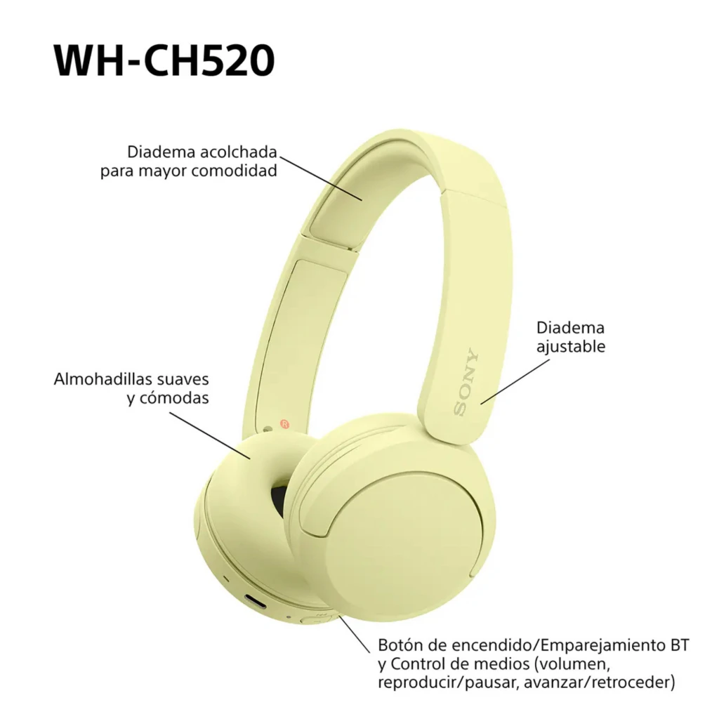 Sony WH-CH520 Jaune - Casque Bluetooth - Ítem4