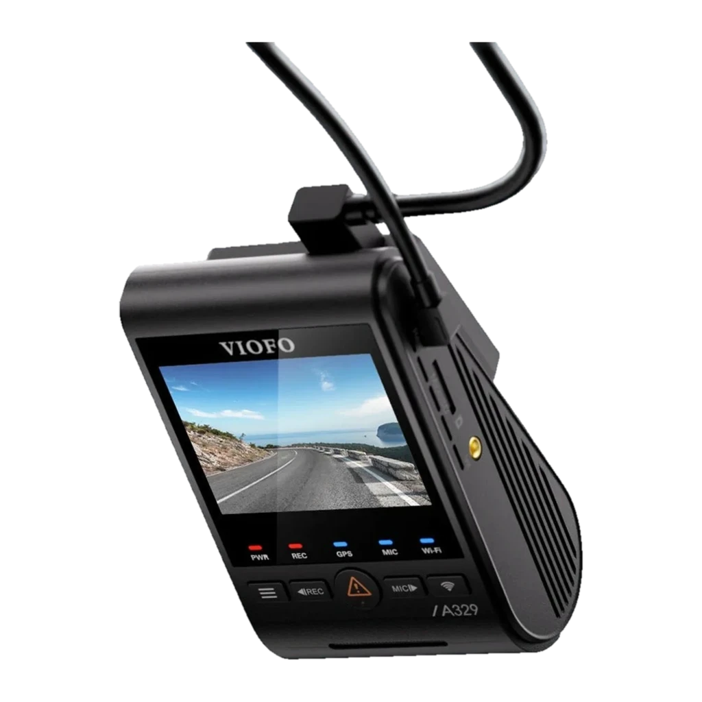 VIOFO A329S 3CH kit con cámara principal 4K, trasera 2K y fisheye 2K; pantalla a color, GPS, micrófono, LEDs de estado y cables incluidos; ángulos 140° - Ítem2