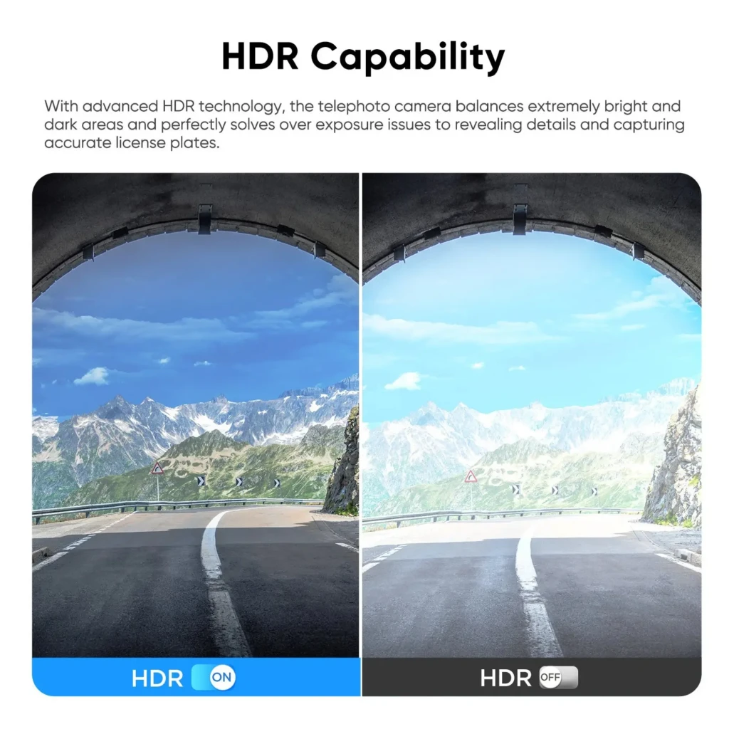 VIOFO RTC420 teleobjetivo compacto en negro con lente frontal grande, cuerpo angular y puerto AV/OUT lateral; diseño aerodinámico para dashcam 2K HDR Zoom 4x - Ítem1