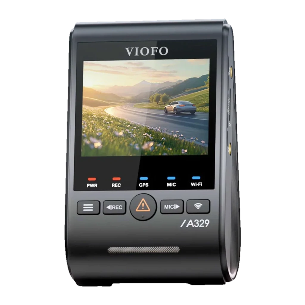 VIOFO A329S 1CH Dashcam 4K 60fps con pantalla a color, botones frontales REC y MIC, lente 140°, puertos laterales USB y AV, visión nocturna HDR y WiFi 6 - Ítem2