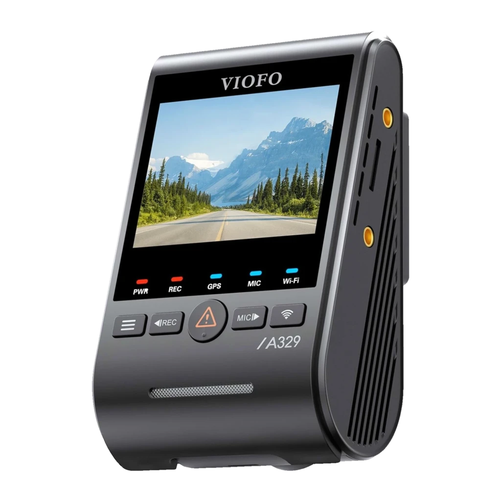 VIOFO A329S 1CH Dashcam 4K 60fps con pantalla a color, botones frontales REC y MIC, lente 140°, puertos laterales USB y AV, visión nocturna HDR y WiFi 6 - Ítem3