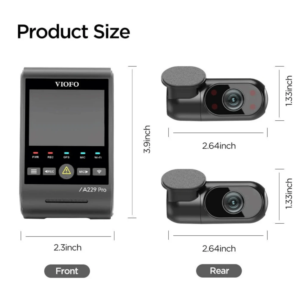 Dashcam VIOFO A229 Ultra 3CH con pantalla, dos cámaras compactas adicionales, grabación 4K, WiFi 5 GHz y módulo GPS integrado - Ítem3