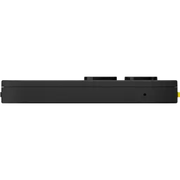Módulo de cámara trasera del Fairphone 6 Negro visto de perfil, con dos lentes salientes y diseño modular en acabado mate