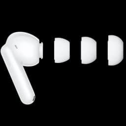 Auricular Huawei FreeBuds SE 4 blanco con diseño in ear, acabado brillante y tres puntas de silicona intercambiables para ajuste cómodo y sellado acústico