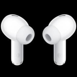 Auriculares blancos intraaurales Huawei FreeBuds SE 4 con puntas de silicona, diseño compacto tipo bastón, marcado L y R y acabado brillante