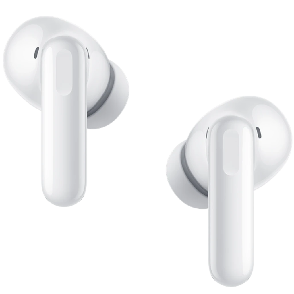 Huawei FreeBuds SE 4 brancos em estojo de carregamento compacto, acabamento brilhante, luz LED frontal e design ergonômico intra-auricular - Item4