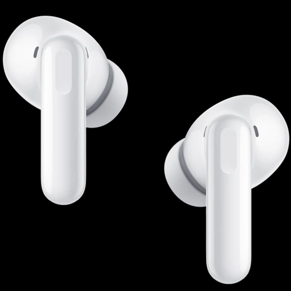 Huawei FreeBuds SE 4 inalámbricos blancos con diseño glossy, formato in ear con vástago corto, almohadillas de silicona y micrófonos para ANC, batería
