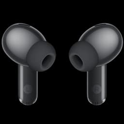 Auriculares Huawei FreeBuds SE 4 negros con diseño in-ear, cuerpo brillante y puntas de silicona; vástago corto con marcas L y R, estilo compacto y moderno