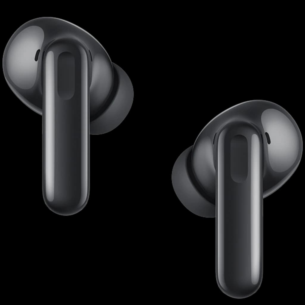 Auriculares Huawei FreeBuds SE 4 negros con diseño in-ear brillante, vástago corto, acabado curvo, Bluetooth, ANC y estuche de carga para hasta 50 h