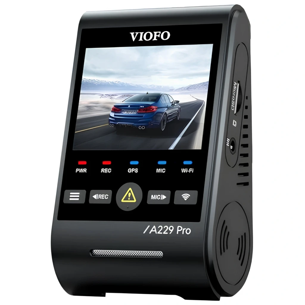 VIOFO A229 Pro Tele 3CH Dashcam 4K+2K+1080p con pantalla a color, botones LED, cámara trasera compacta y cables incluidos, WiFi 5 GHz, ángulo 140° - Ítem3
