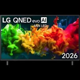 LG 43QNED81B6C Smart TV QNED Evo MiniLED 43 polegadas 4K com bordas finas, tela vibrante com cores intensas e logo AI 2026 exibido na frente