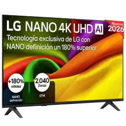 LG 75NU8E0B3LA Smart TV NanoCell 75 4K UHD com AI, cores vívidas, nitidez +180%, 2040 zonas de atenuação, pés duplos e moldura fina preta