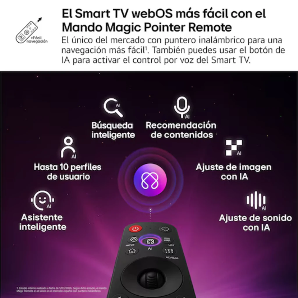 LG 65QNED81B6A Smart TV QNED evo MiniLED 65 4K UHD α7 AI Preto com cores vívidas, 2040 zonas, QNED Color Pro, som 100% volume e controle com ponteiro - Item7