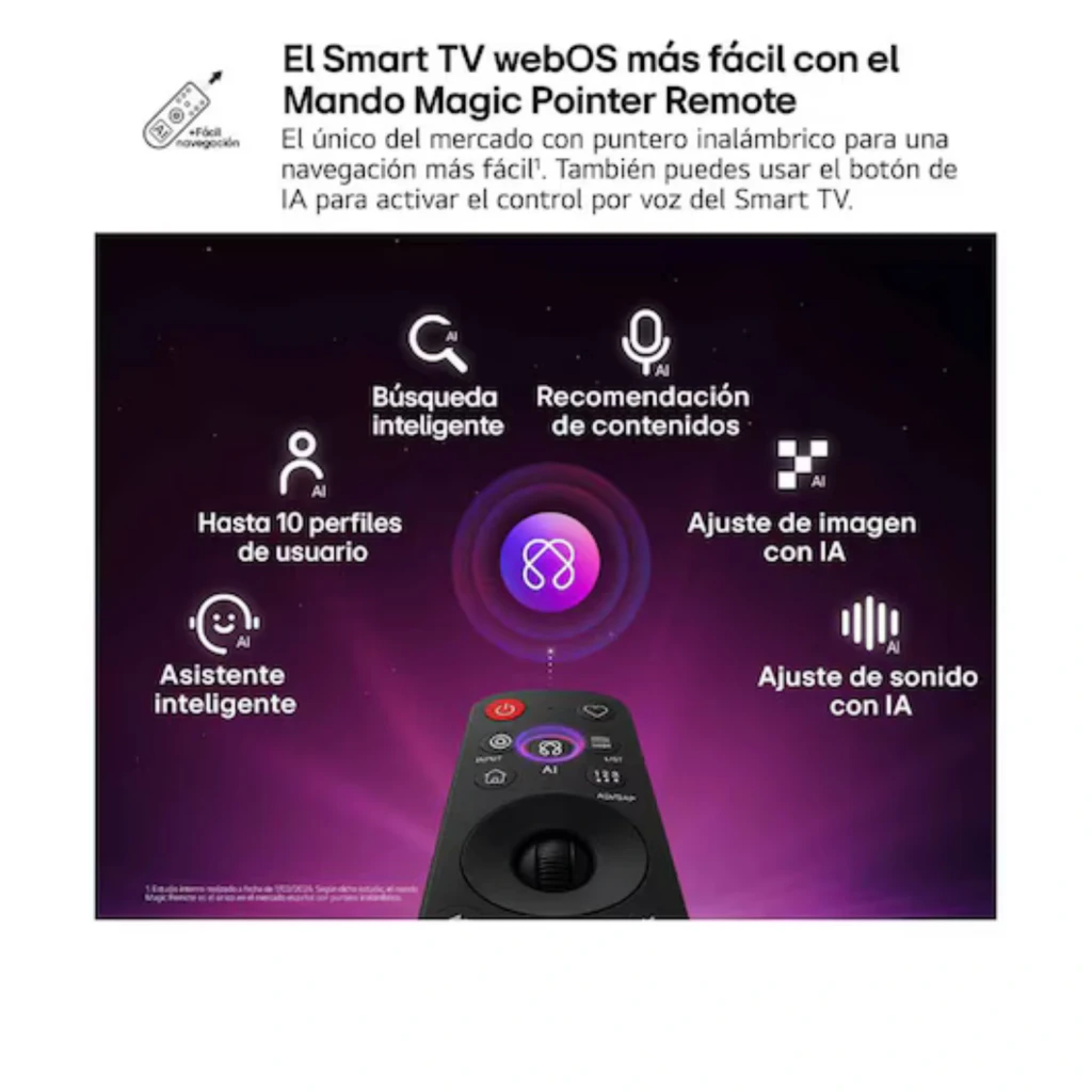 LG 50MRGB87B6B Smart TV 50 pulgadas 4K MiniLED RGB, panel con colores vibrantes, 2040 zonas de atenuación, control remoto con puntero, marco delgado - Ítem2