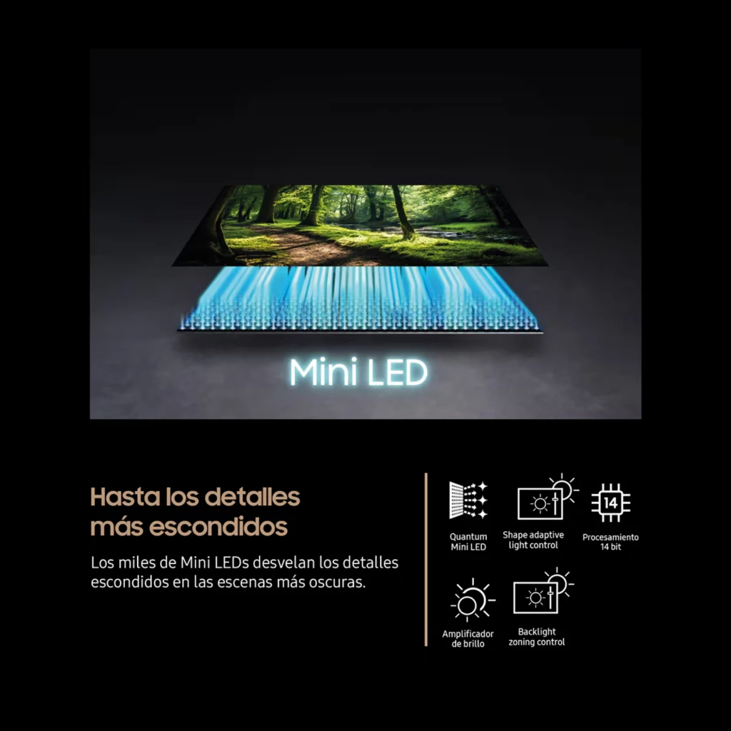 Samsung TQ65QN74FAT Smart TV Neo QLED 65 4K NQ4 AI Gen2 Preto com tela sem bordas, base central discreta, mini LED, 144 Hz e selos Neo QLED 2025 - Item3
