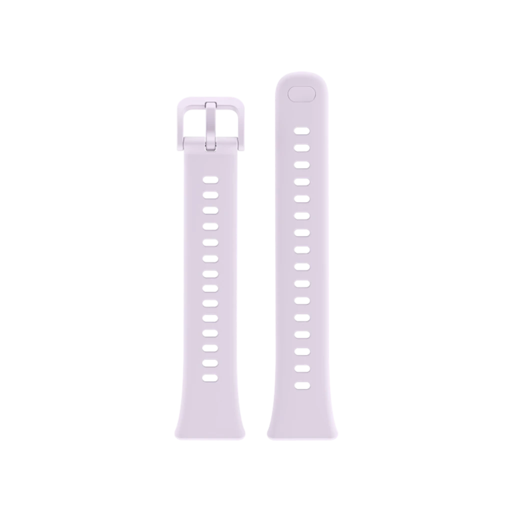 Huawei Band 11 violeta con pantalla AMOLED 1,62 pulgadas, borde metálico plateado, correa de silicona ajustable, diseño rectangular y botón lateral - Ítem6