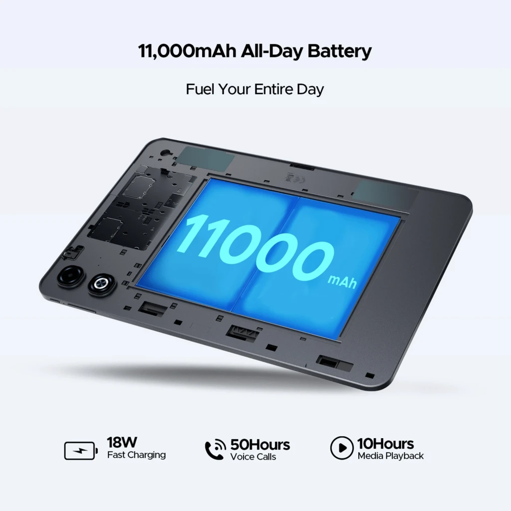 Tableta Doogee Tab G6 Max azul con pantalla 13,4 pulgadas IPS, marcos finos, doble cámara trasera vertical y frontal en bisel, diseño metálico estilizado - Ítem2