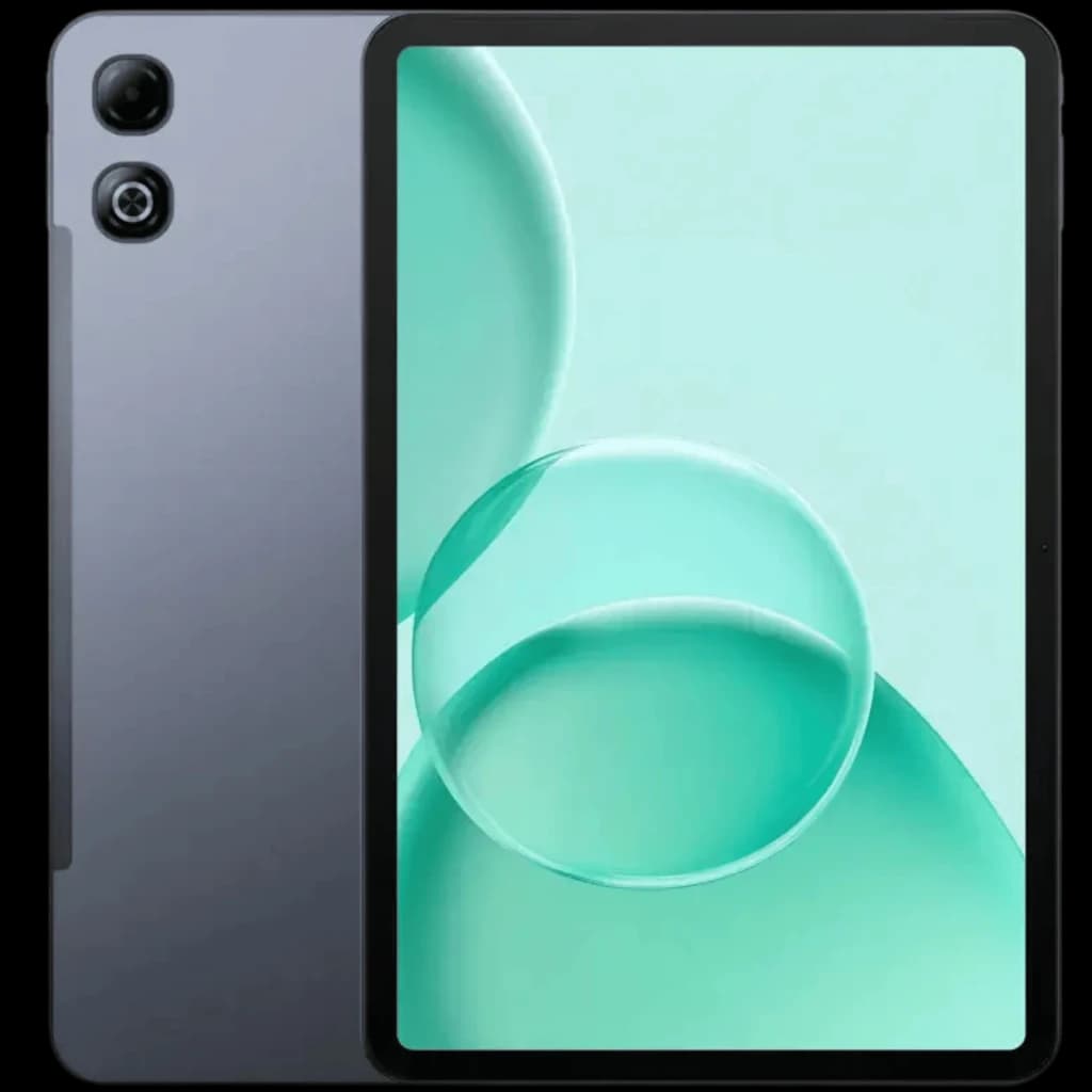 Doogee Tab G6 Max gris con pantalla IPS de 13,4 pulgadas, marcos delgados, cámara dual trasera vertical y frontal en bisel superior, diseño metálico elegante