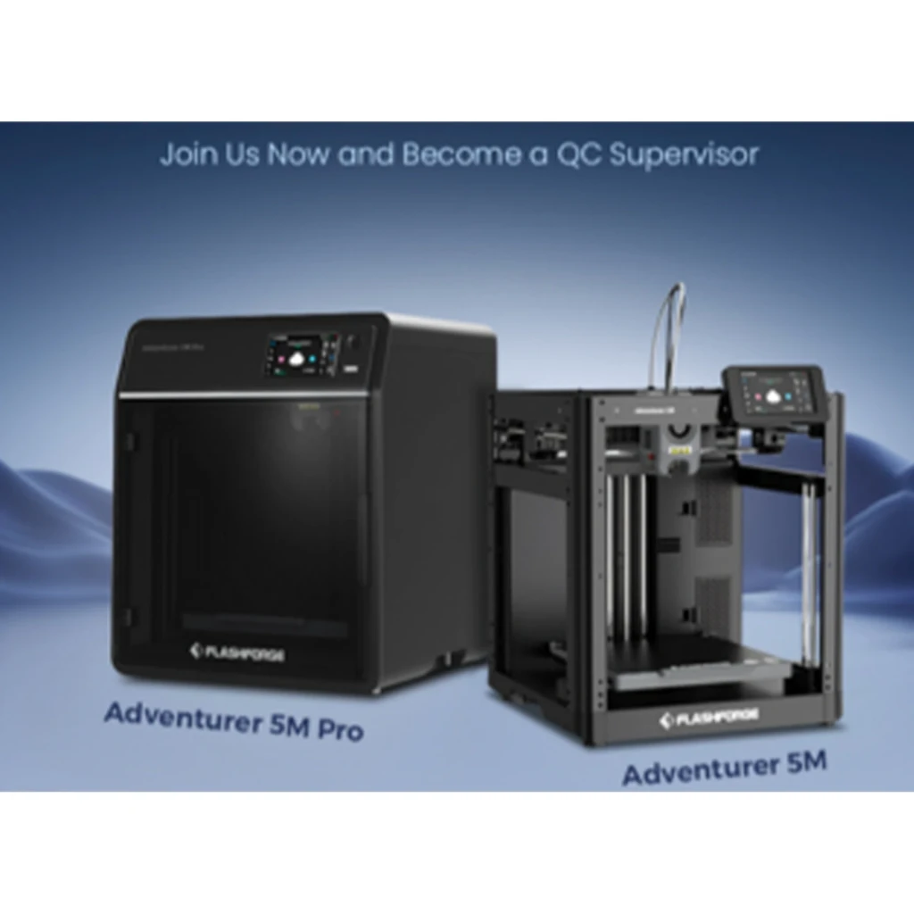 Impresora 3D Flashforge AD5M FDM con cabina cerrada, pantalla táctil, extrusor directo y volumen 220×220×220 mm; muestra modelo multicolor en la base - Ítem5