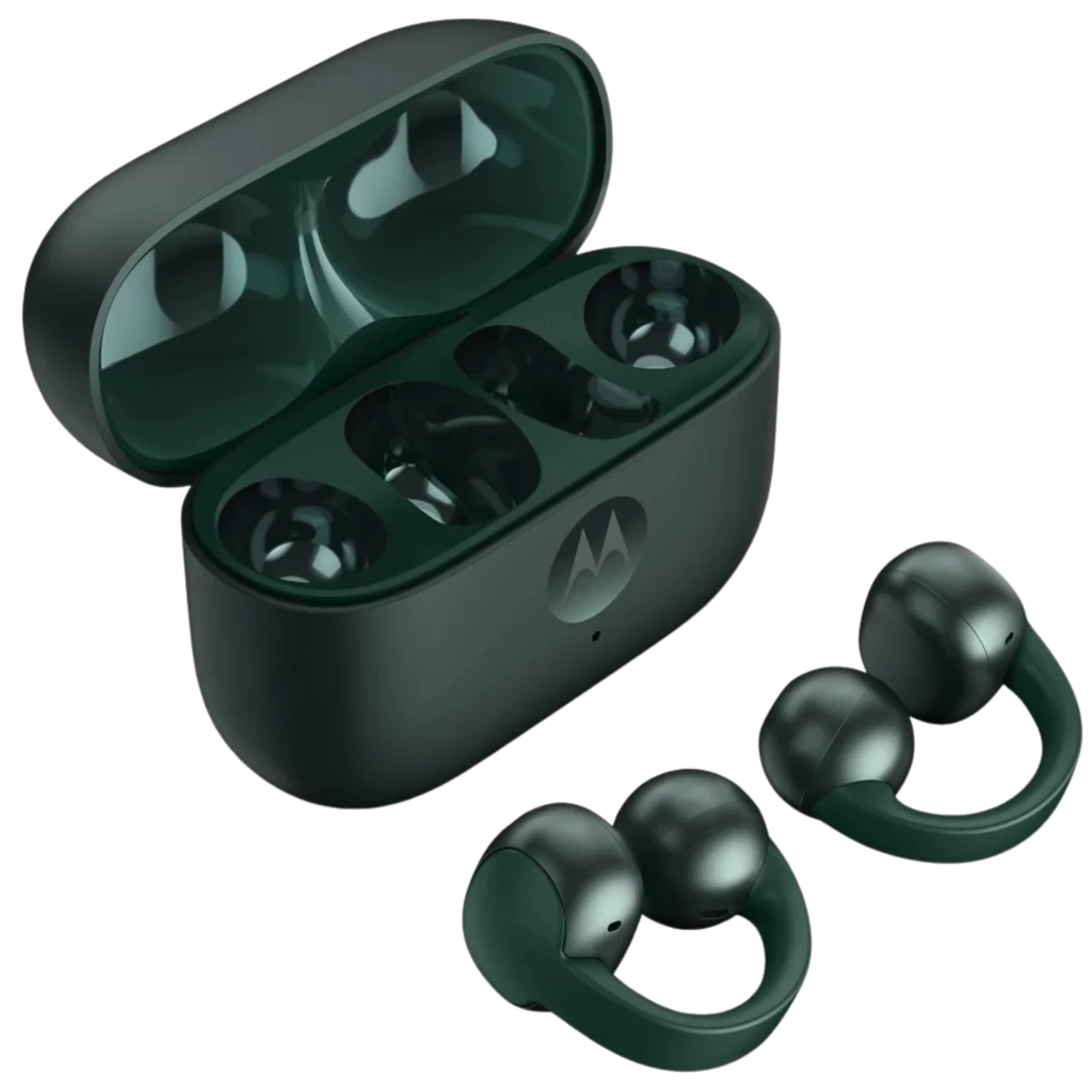 Motorola Moto Buds Loop Sem Fios Bluetooth 8 h Verde com estojo compacto, fones intra-auriculares com earhooks, acabamento fosco e LEDs de status - Item1