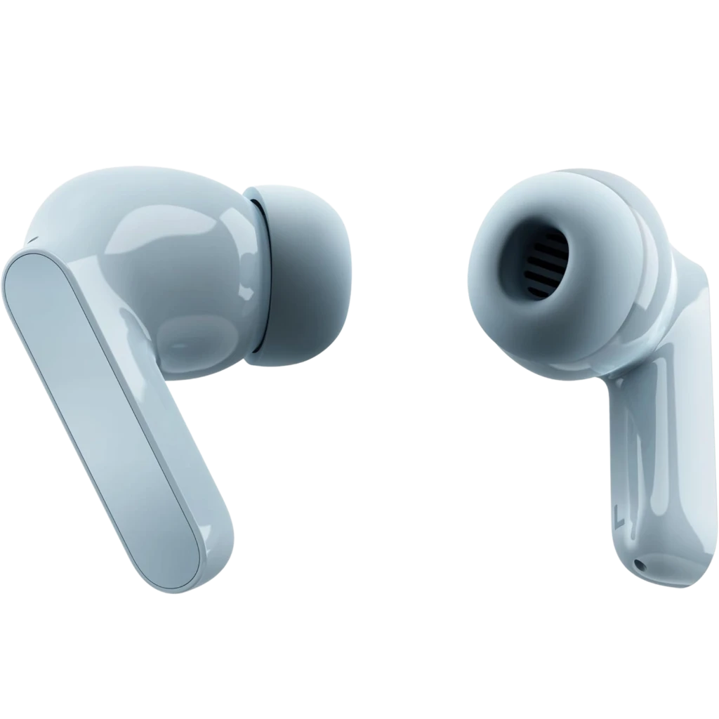 Estuche y audífonos Motorola Moto Buds Azul Claro con ANC; diseño compacto mate, tapa imantada, luces LED y almohadillas intrauditivas intercambiables - Ítem4