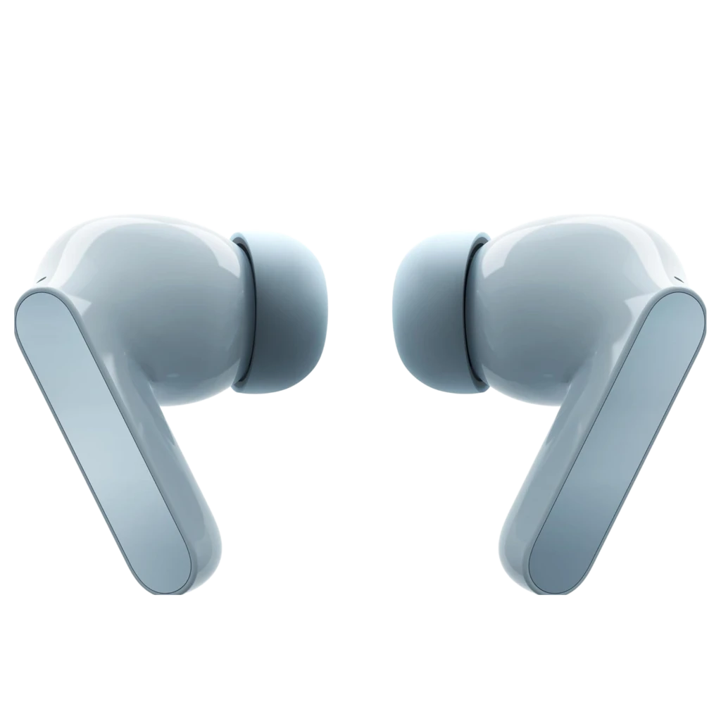 Estuche y audífonos Motorola Moto Buds Azul Claro con ANC; diseño compacto mate, tapa imantada, luces LED y almohadillas intrauditivas intercambiables - Ítem5