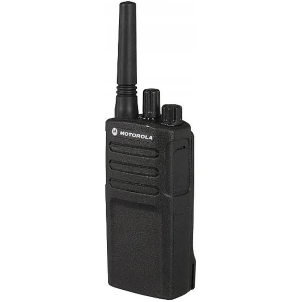 Walkie Talkie Motorola XT420 16 Canales Individual, cuerpo robusto negro con antena larga, perillas superiores y base de carga incluida - Ítem2