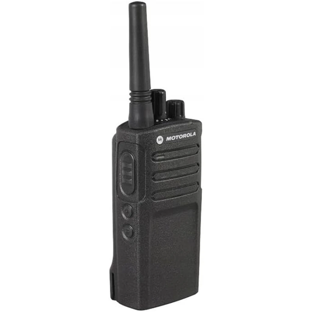 Walkie Talkie Motorola XT420 16 Canales Individual, cuerpo robusto negro con antena larga, perillas superiores y base de carga incluida - Ítem3