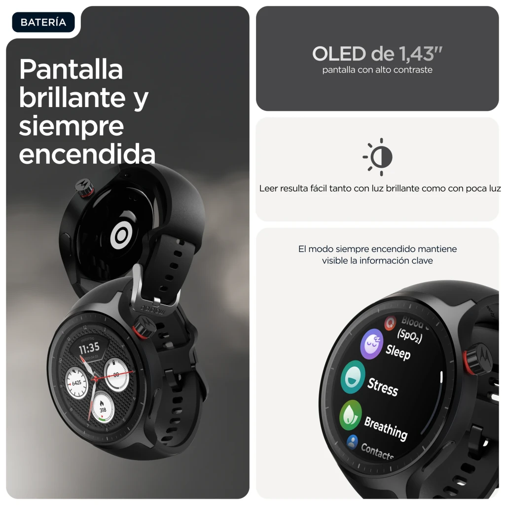 Motorola Moto Watch Volcanic Ash 4gb negro - detalle 3