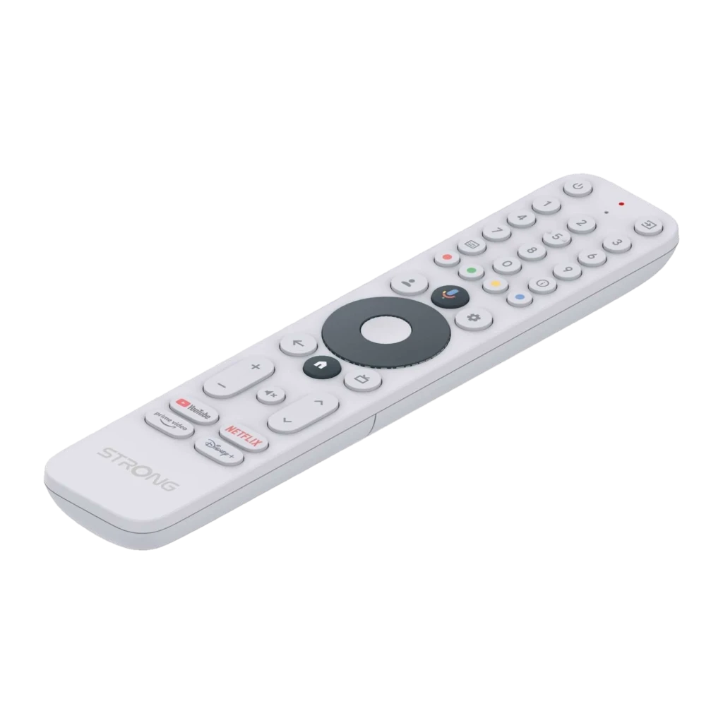 Strong LEAP-AIR Ultimate Google TV Streaming Android TV Stick branco com dongle HDMI compacto e comando remoto branco com botões de atalhos e microfone - Item2