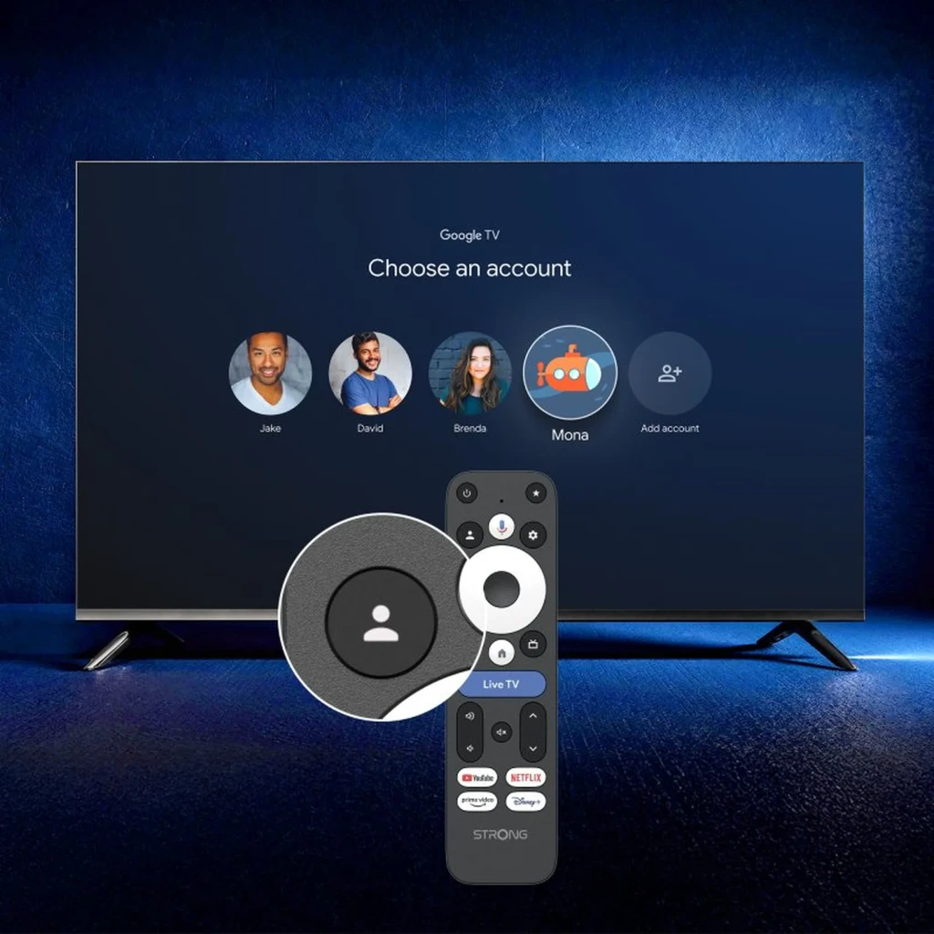 Reproductor Multimedia Strong LEAP-UNA+ Full HD 1080p Android TV 14 con dongle HDMI compacto y control remoto con accesos a YouTube, Netflix y Disney+ - Ítem11