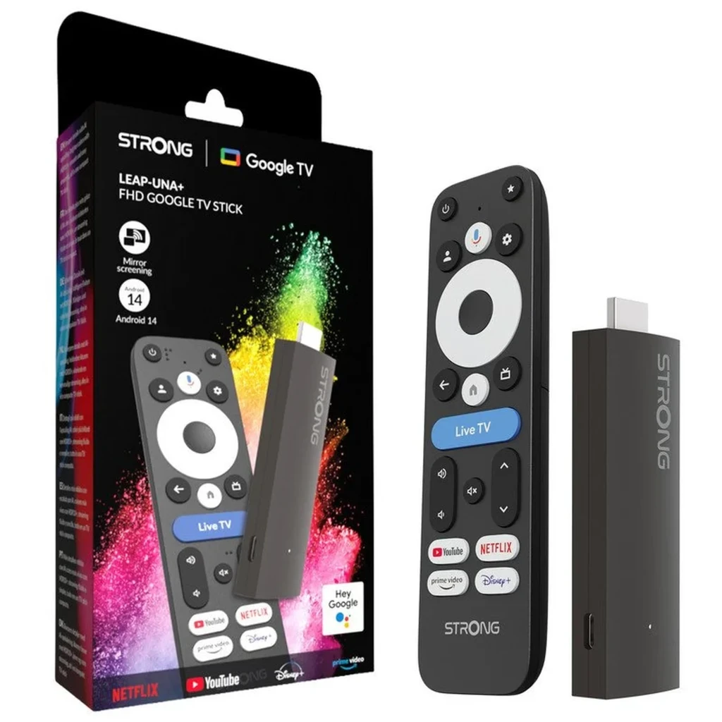 Reproductor Multimedia Strong LEAP-UNA+ Full HD 1080p Android TV 14 con dongle HDMI compacto y control remoto con accesos a YouTube, Netflix y Disney+ - Ítem13