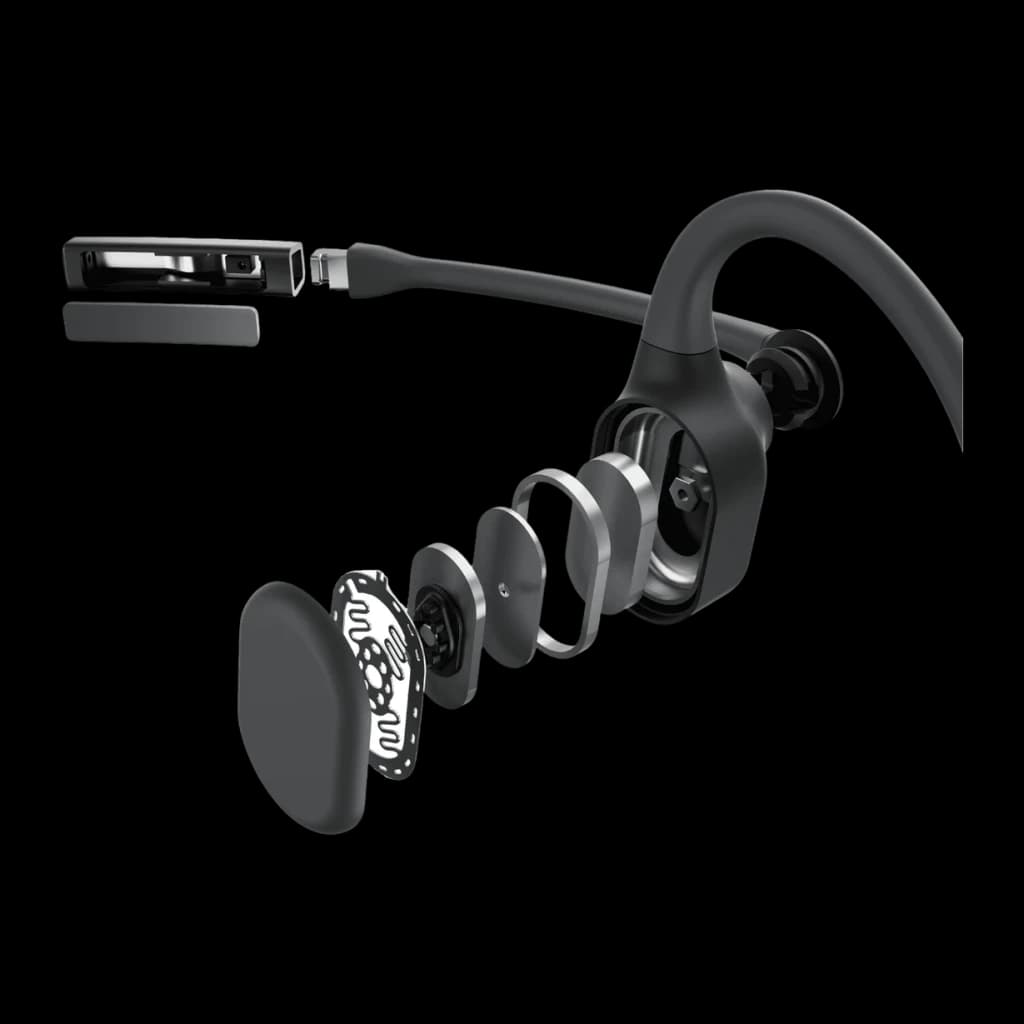 Auriculares Shokz OpenComm2 UC 2025 Upgrade Open-Ear Bluetooth USB-C 16h Negro, vista explosionada: capas internas