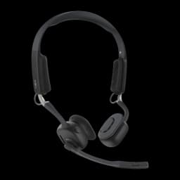 Casque Shokz OpenMeet UC USB-C noir, arceau ouvert, deux écouteurs rembourrés, micro perche flexible, commandes latérales, design léger Bluetooth 5.4 15 h
