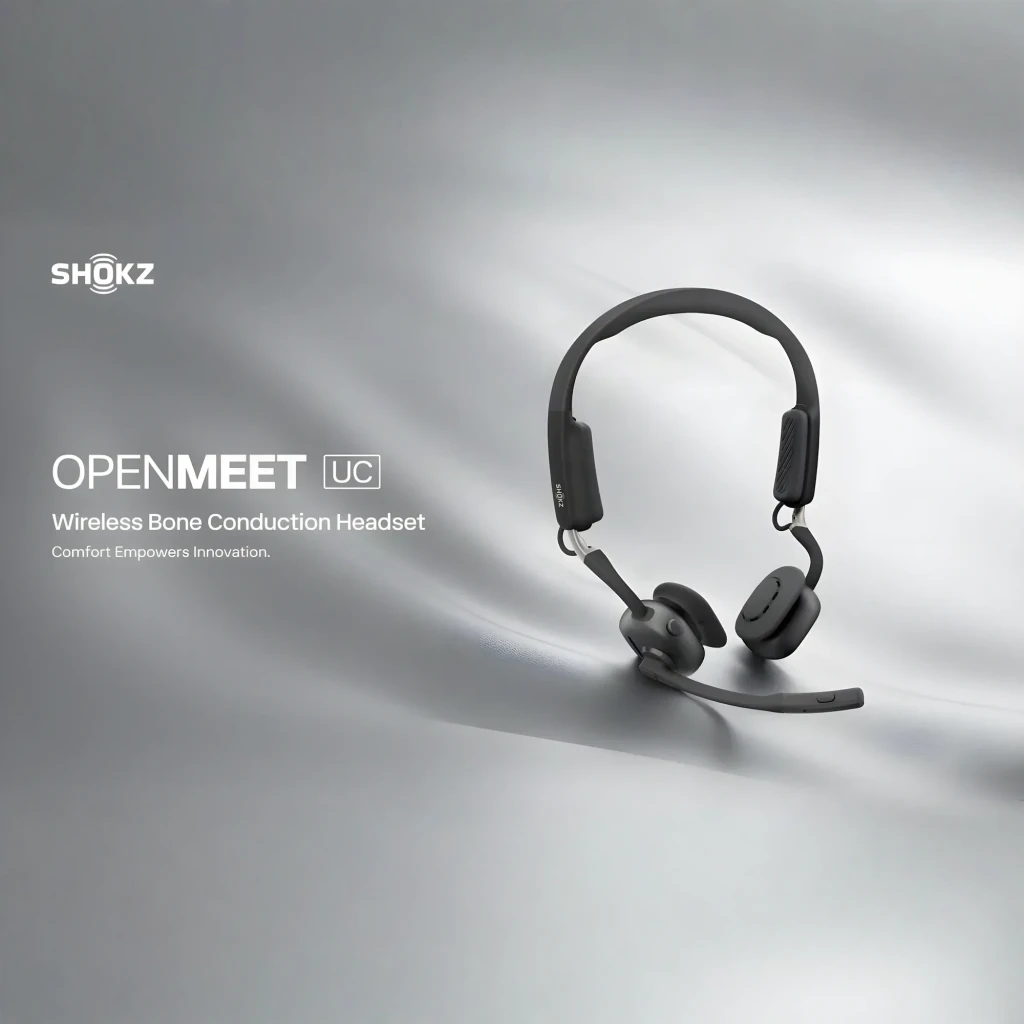 Auriculares Shokz OpenMeet UC USB-A de diadema negra con diseño open-ear, micrófono boom ajustable, controles en copa y cojines acolchados - Ítem2
