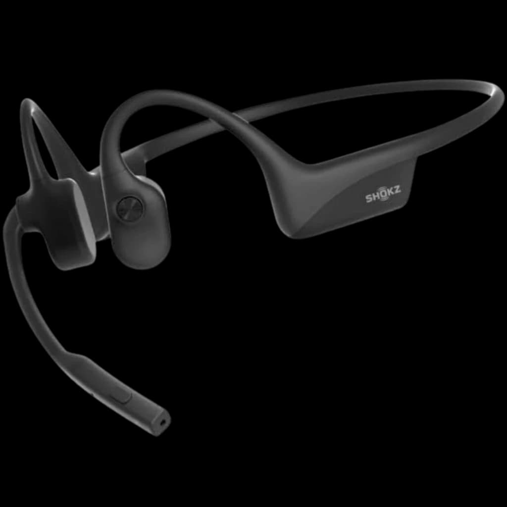 Shokz Opencomm 2 2025: auriculares de conducción ósea en negro con micrófono boom DSP, diadema ligera y diseño abierto para orejas libres