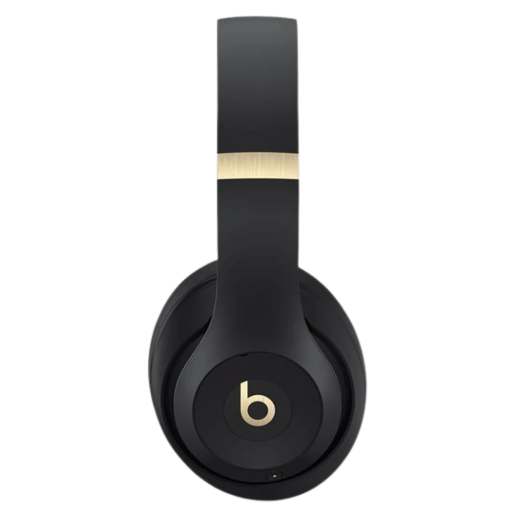 Beats Studio Pro ANC Noir/Doré - Casques Bluetooth au design élégant, arceau beige, coques noires avec accents dorés et logo b distinctif, coussinets - Ítem7