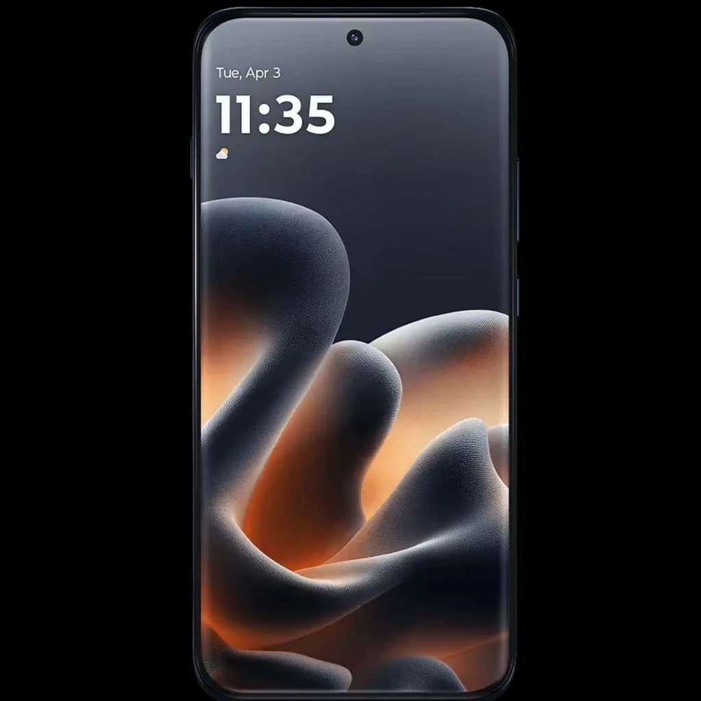 Motorola Edge 70 Pro 5G en color Titan con pantalla casi sin bordes y cámara frontal en agujero central; diseño elegante y acabado premium